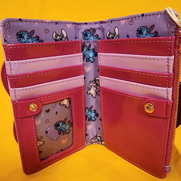 Loungefly Disney Angel and Stitch Heart Moving Valentine's Day Flap Wall… - Picture 12 of 13